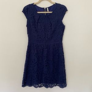Navy Blue Lace Dress